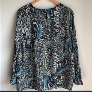 J. Jill Multicolor Paisley Blouse